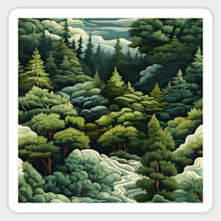 Fantasy Landscapes Forest Pattern 7 Sticker